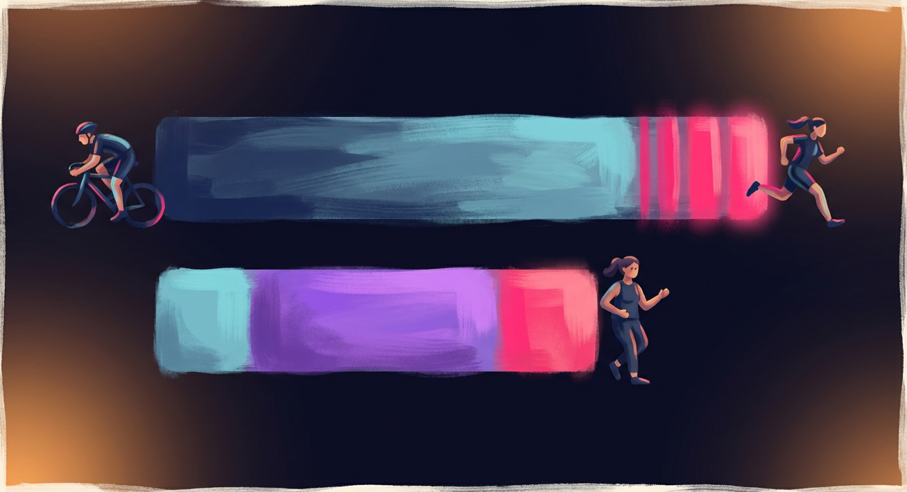 Zone distribution comparison — elite polarised training vs. recreational stuck in the middle