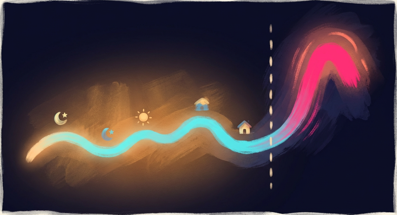 Resting heart rate trend — steady then spiking 48 hours before illness